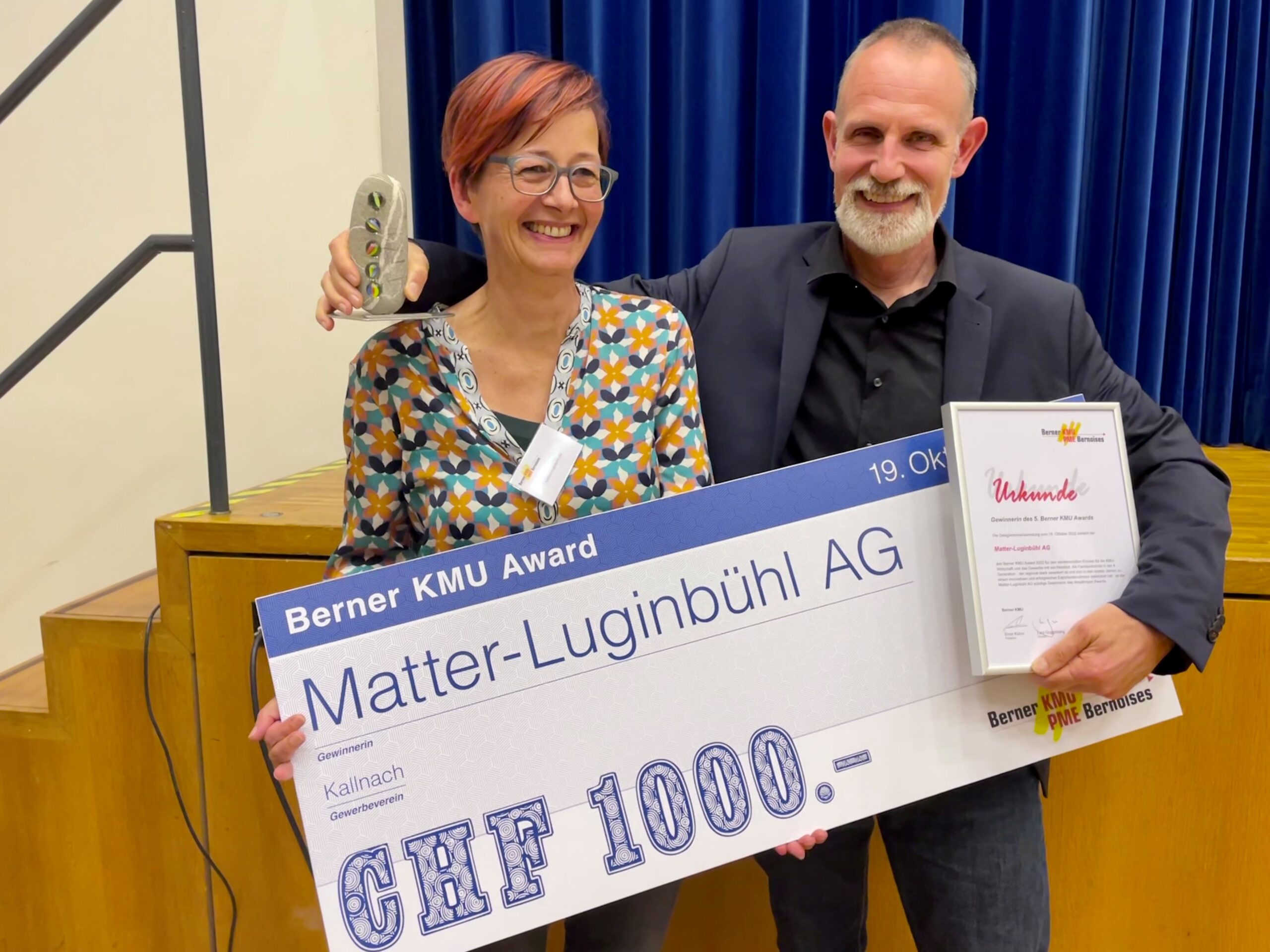 Matter-Luginbühl AG holt den Berner KMU Award 2022 ins Seeland!